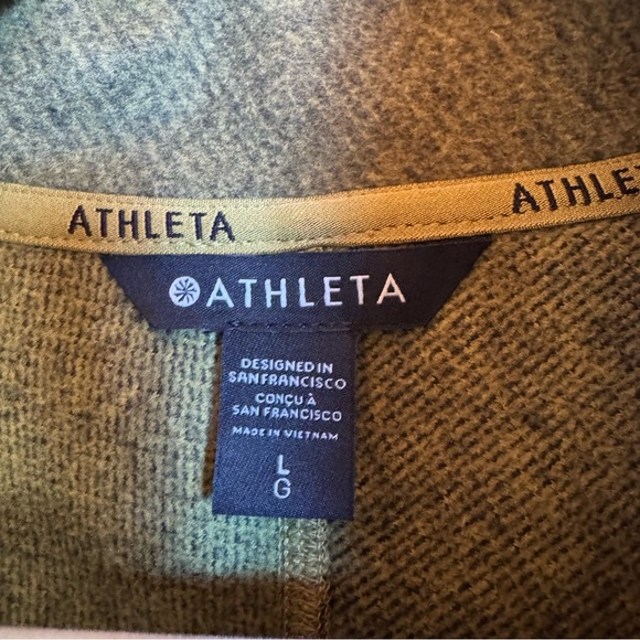 Athleta Stroll Fleece Full Zip Jacket Size Large Green - Picture 5 of 11